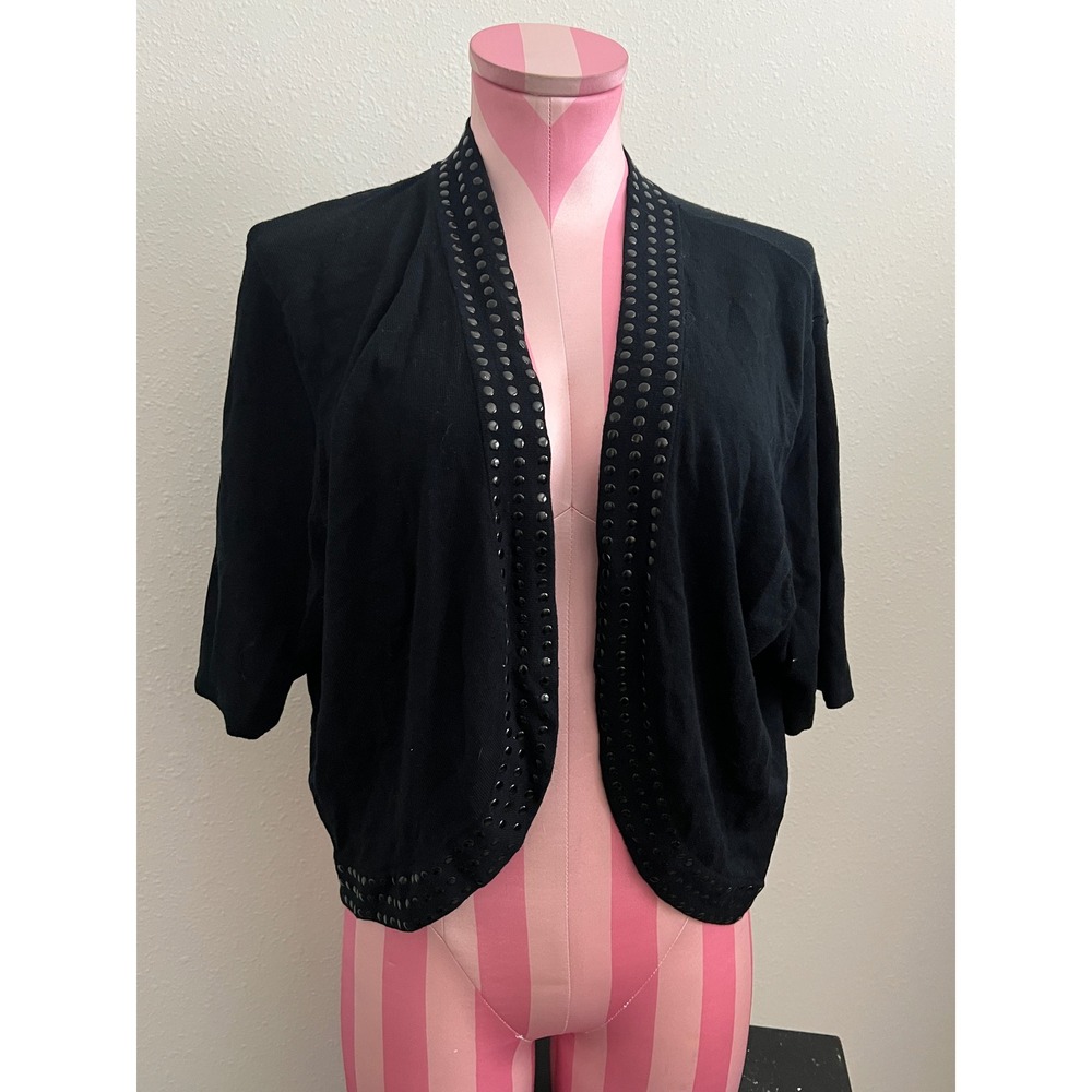 Bay‎ Studio Black Cropped Cardigan Size 3X